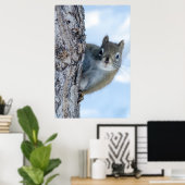 Whimsical Grau Eichhörnchen Poster (Heimbüro)