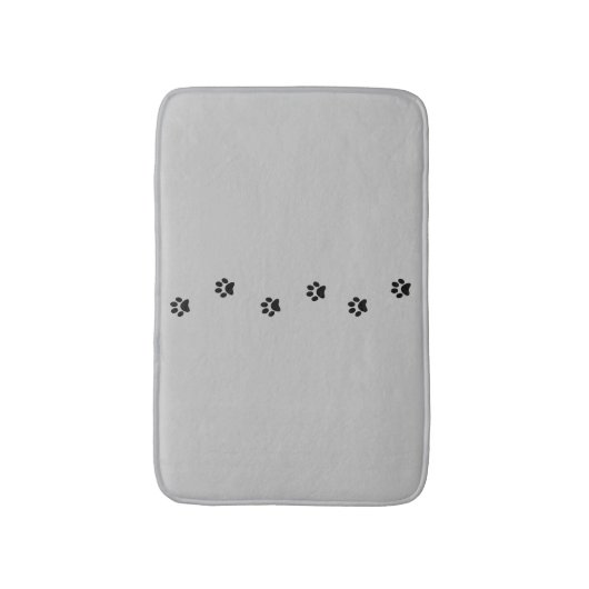 Whimsical Grau und Black Kitty Paw Print Bath Mat Badematte (Vorderseite Vertikal)