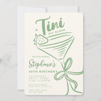 Whimsical Green A Tini Bit älter 30. Geburtstag Einladung