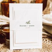 Whimsical Green and Gold Pine Cone Wedding Einladungsbanderole