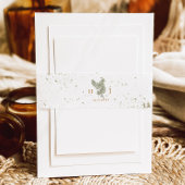 Whimsical Green and Gold Pine Cone Wedding Einladungsbanderole