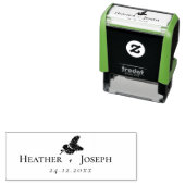 Whimsical Green and Gold Pine Cone Wedding Permastempel (Beispiel)