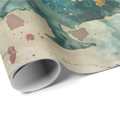 Whimsical Green and Red Trees with a touch of Gold Geschenkpapier (Rolleneckpunkt)