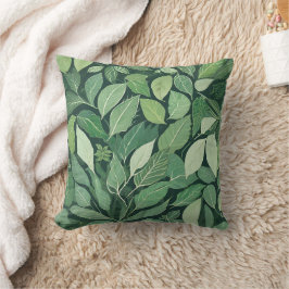 Whimsical Green Blätter Kissen