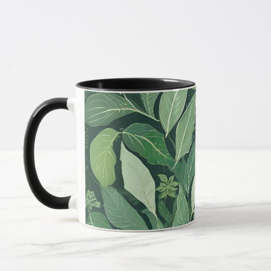 Whimsical Green Blätter Tasse (Links)