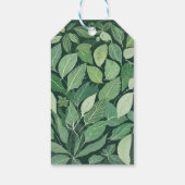 Whimsical Green Blätter Wedding Geschenkanhänger (Rückseite)