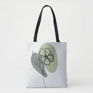 Whimsical Green & Blue Floral mit spielerischem De Tasche