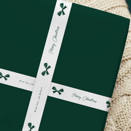 Whimsical Green Bows Frohe Weihnachts-Individuelle Satinband