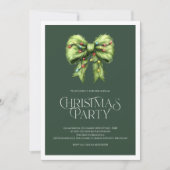 Whimsical Green Christmas Einladung mit festlicher (Vorderseite)