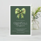 Whimsical Green Christmas Einladung mit festlicher (Stehend Vorderseite)