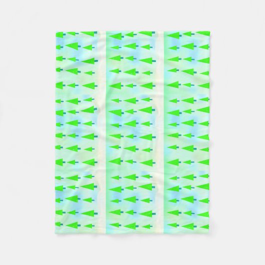 Whimsical Green Christmas Trees Fleece Blanket (Vorderseite)