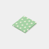 Whimsical Green Daisy Buffalo Kariert Retro Post-it Klebezettel (angewinkelt)