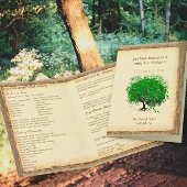 Whimsical Green Heart Leaf Tree Hochzeitsprogramm