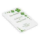 Whimsical Green Kleeblatt Save the Date Magnet (Rechte Seite)