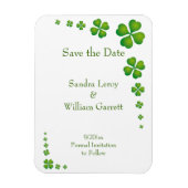 Whimsical Green Kleeblatt Save the Date Magnet (Vertikal)