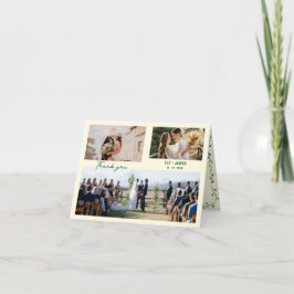 Whimsical Green Mediterranean Wedding Dankeskarte