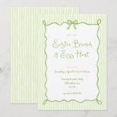 Whimsical Green Oaster Brunch Egg Jagen Einladung (Vorne/Hinten)