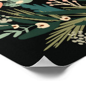 Whimsical Green Pink Floral Welcome Baby Dusche Poster (Ecke)