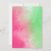 Whimsical Green & Pink Witch birthday Einladung (Rückseite)