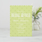 Whimsical Green Polka BRIDAL SHOWER Einladung (Stehend Vorderseite)