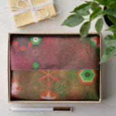 Whimsical Green Red Snowflake Mandala Starry Cool Seidenpapier (Geschenk)