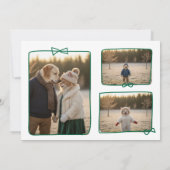 Whimsical Green Ribbon Frame Holiday Photo Karte (Rückseite)