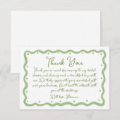 Whimsical Green Wavy Hand Painted Bridal Shower Dankeskarte (Vorne/Hinten)