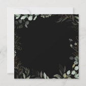 Whimsical Greenerity Black and Gold Square Wedding Einladung (Rückseite)