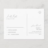 Whimsical Greenerity Black and Gold Wedding RSVP Postkarte (Rückseite)