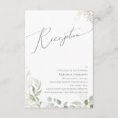 Whimsical Greenery and Gold Wedding Reception Card Begleitkarte (Vorderseite)