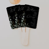 Whimsical Greenery Black and Gold Wedding Programm Fächer