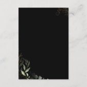 Whimsical Greenery Black & Gold Veranstaltungskale Begleitkarte (Rückseite)