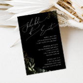 Whimsical Greenery Black & Gold Veranstaltungskale Begleitkarte