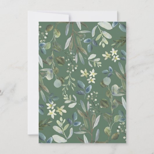 Whimsical Greenery Fox Wild One Forest Baby Shower Dankeskarte (Rückseite)