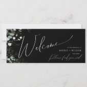 Whimsical Greenery Gold Black Seating Chart Header (Rückseite)