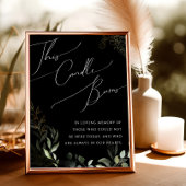 Whimsical Greenery Gold | Black This Candle Burns Poster