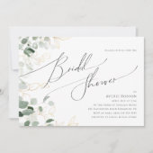 Whimsical Greenery Gold | Horizontales Brautparty Einladung (Vorderseite)