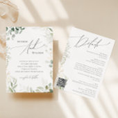 Whimsical Greenery Gold QR Code alle in einer Hoch Einladung