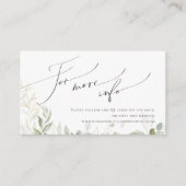 Whimsical Greenery Gold QR Code Hochzeitswebsite Begleitkarte (Vorderseite)