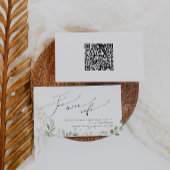 Whimsical Greenery Gold QR Code Hochzeitswebsite Begleitkarte