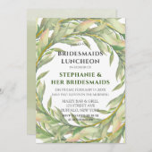 Whimsical Greenery Golden Bridesmaids Einladung (Vorne/Hinten)