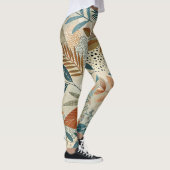 Whimsical Greenery Moderne botanische Leggings (Rechts)