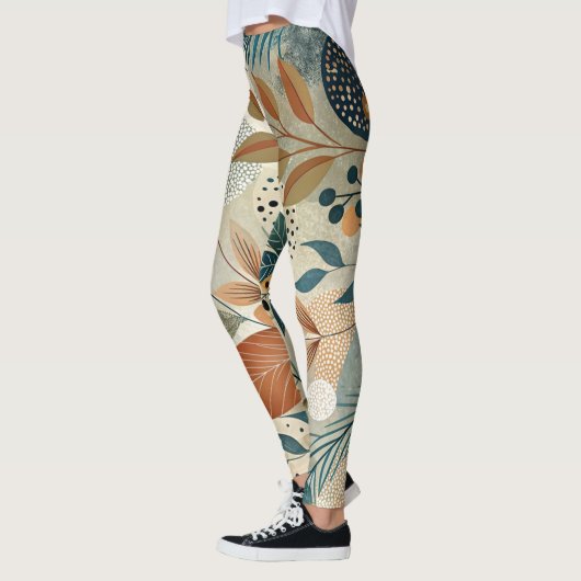 Whimsical Greenery Moderne botanische Leggings (Links)