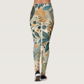 Whimsical Greenery Moderne botanische Leggings (Rückseite)
