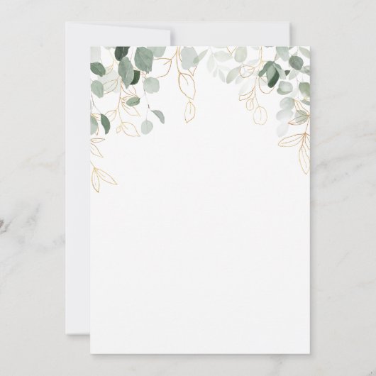 Whimsical Greenery Nichts Extravagant nur Liebe Ho Einladung (Rückseite)