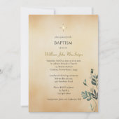 Whimsical Greenery Parchment Orthodox Baptism Einladung (Vorderseite)