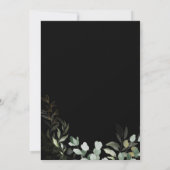 Whimsical Greenery und Gold Black Let's Celebrate Einladung (Rückseite)