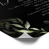 Whimsical Greenery und Gold Black Signature Drinks Poster (Ecke)