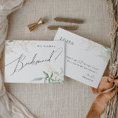 Whimsical Greenery und Gold Bridesmaid Card Einladung