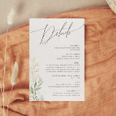 Whimsical Greenery und Gold Details Begleitkarte